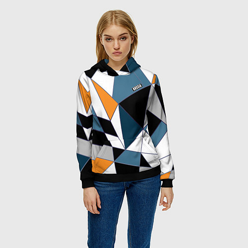 Женская толстовка Геометрический узор / 3D-Черный – фото 3