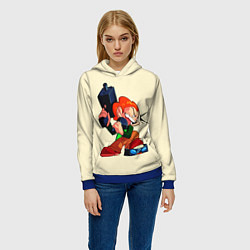 Толстовка-худи женская Пико с оружием, цвет: 3D-синий — фото 2