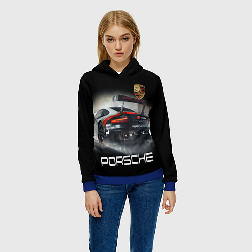 Женская толстовка PORSHE / 3D-Синий – фото 3