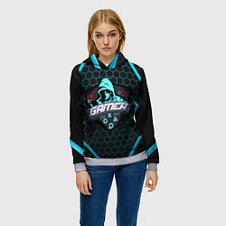 Толстовка-худи женская GAMER ГЕЙМЕР, цвет: 3D-меланж — фото 2