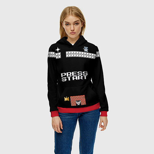 Женская толстовка Press start / 3D-Красный – фото 3