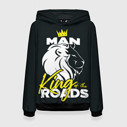 Толстовка-худи женская Man king of the roads, цвет: 3D-черный