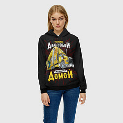 Толстовка-худи женская Спешит домой, цвет: 3D-черный — фото 2