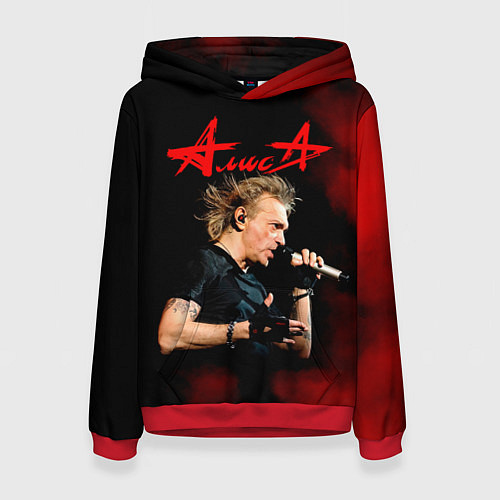 Женская толстовка Константин Кинчев - Алиса / 3D-Красный – фото 1