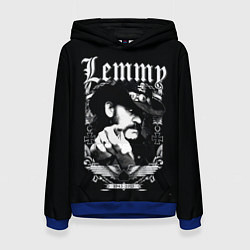Толстовка-худи женская RIP Lemmy, цвет: 3D-синий