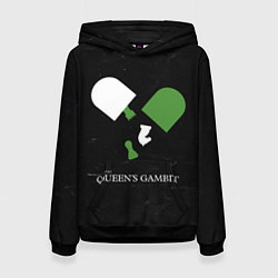 Толстовка-худи женская Qweens gambit, цвет: 3D-черный