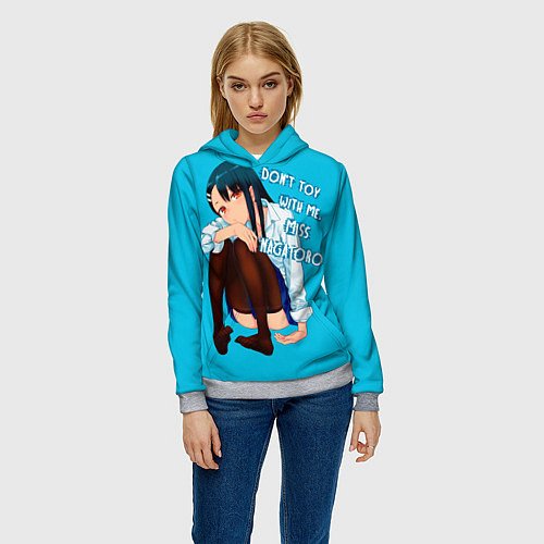 Женская толстовка Скучающая Нагаторо / 3D-Меланж – фото 3