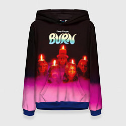 Толстовка-худи женская Deep Purple - Burn, цвет: 3D-синий