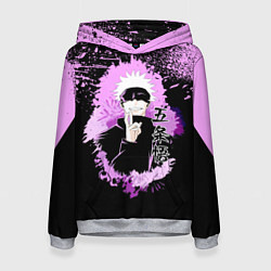 Толстовка-худи женская Магическая битва Годжо Сатору, цвет: 3D-меланж