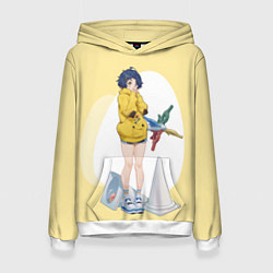 Толстовка-худи женская А-чан, цвет: 3D-белый