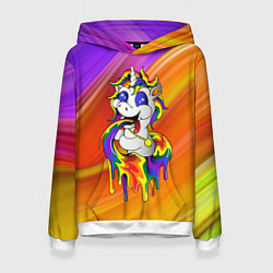 Толстовка-худи женская Единорог Unicorn Rainbow Z, цвет: 3D-белый