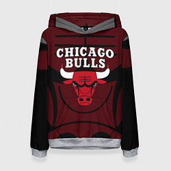 Толстовка-худи женская CHICAGO BULLS ЧИКАГО БУЛЛС НА ФОНЕ, цвет: 3D-меланж