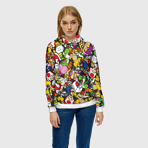 Женская толстовка Mario ALLSTARS / 3D-Белый – фото 3