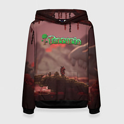 Толстовка-худи женская Terraria Тэррария, цвет: 3D-черный