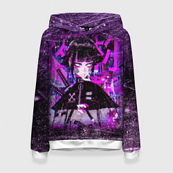 Толстовка-худи женская Cyberpunk Samurai Anime, цвет: 3D-белый