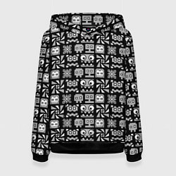Толстовка-худи женская Geometry Dash: Cubes, цвет: 3D-черный