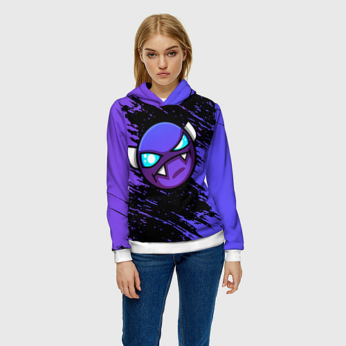 Женская толстовка Geometry Dash / 3D-Белый – фото 3