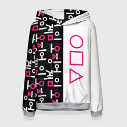 Толстовка-худи женская Игра в кальмара: Стражи, цвет: 3D-меланж