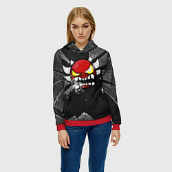 Толстовка-худи женская Geometry Dash: Fragments, цвет: 3D-красный — фото 2