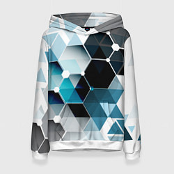 Толстовка-худи женская Абстракция FLO, цвет: 3D-белый