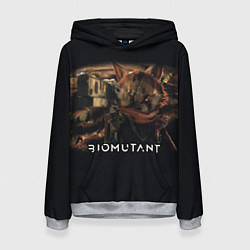 Толстовка-худи женская Biomutant Биомутант с оружием, цвет: 3D-меланж