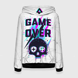 Толстовка-худи женская Game OVER - NEON 3D, цвет: 3D-черный