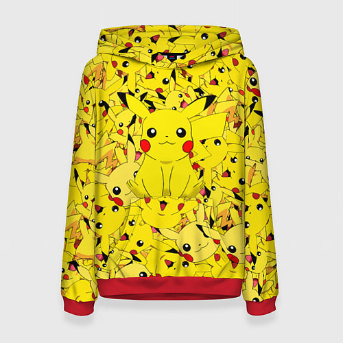 Женская толстовка ПИКАЧУ ПОКЕМОН PIKA PIKA / 3D-Красный – фото 1