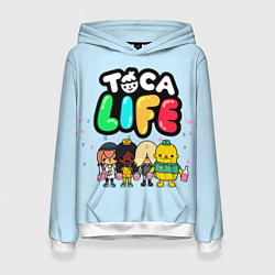 Толстовка-худи женская Toca Life: Logo, цвет: 3D-белый
