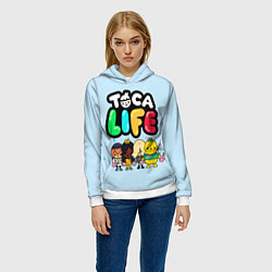 Толстовка-худи женская Toca Life: Logo, цвет: 3D-белый — фото 2
