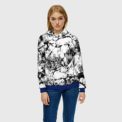 Толстовка-худи женская Эффект линогравюры, цвет: 3D-синий — фото 2