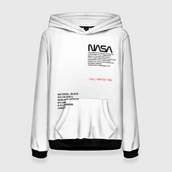 Толстовка-худи женская NASA БЕЛАЯ ФОРМА, цвет: 3D-черный