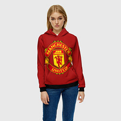 Толстовка-худи женская Manchester United F C, цвет: 3D-черный — фото 2