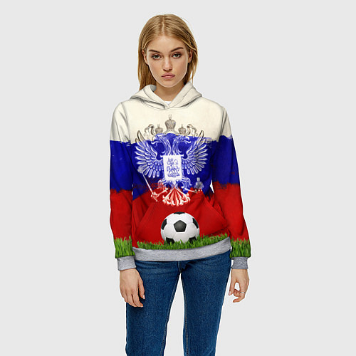 Женская толстовка Российский футбол / 3D-Меланж – фото 3