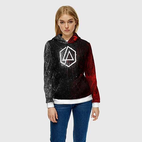 Женская толстовка Linkin Park Logo Линкин Парк / 3D-Белый – фото 3