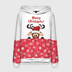 Женская толстовка Оленёнок Merry Christmas