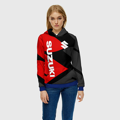 Женская толстовка SUZUKI СУЗУКИ RED LOGO / 3D-Синий – фото 3