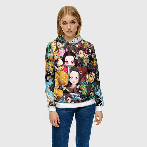 Женская толстовка КЛИНОК РАССЕКАЮЩИЙ СТИКЕРБОМБИНГ / 3D-Белый – фото 3