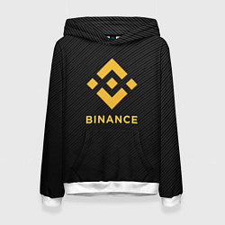 Толстовка-худи женская БИНАНС ЛОГО CARBON BINANCE LOGO, цвет: 3D-белый