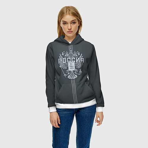 Женская толстовка Герб Российской Федерации / 3D-Белый – фото 3