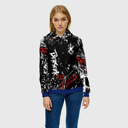 Толстовка-худи женская Берсерк Черная маска, цвет: 3D-синий — фото 2