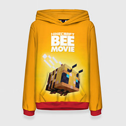 Толстовка-худи женская BEE MOVIE Minecraft, цвет: 3D-красный