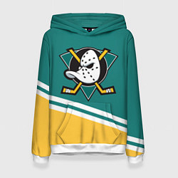 Толстовка-худи женская Анахайм Дакс, NHL, цвет: 3D-белый