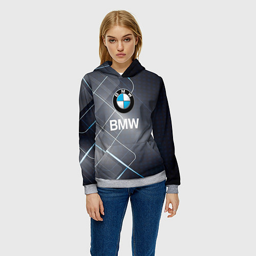 Женская толстовка BMW Logo / 3D-Меланж – фото 3