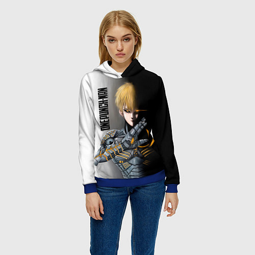 Женская толстовка Металлическое тело Геноса One Punch-Man / 3D-Синий – фото 3