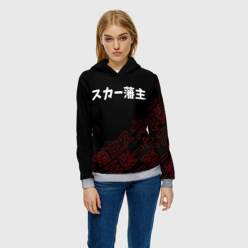 Женская толстовка SCARLXRD RED STYLE LOGO / 3D-Меланж – фото 3