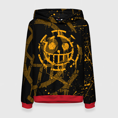 Женская толстовка ВАН ПИС ПИРАТЫ ЖЁЛТЫЙ ЛОГО / 3D-Красный – фото 1