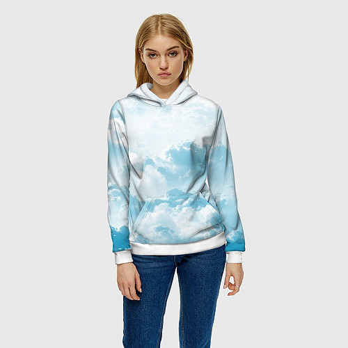 Женская толстовка Плотные облака / 3D-Белый – фото 3