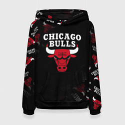 Толстовка-худи женская ЧИКАГО БУЛЛС БЫКИ CHICAGO BULLS, цвет: 3D-черный