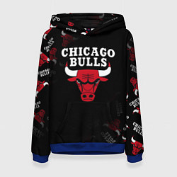 Толстовка-худи женская ЧИКАГО БУЛЛС БЫКИ CHICAGO BULLS, цвет: 3D-синий