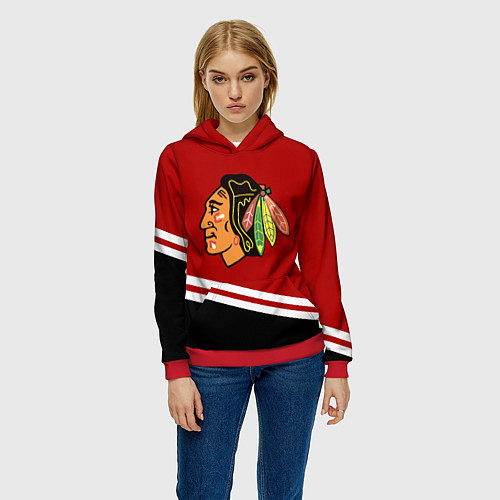 Женская толстовка Chicago Blackhawks, NHL / 3D-Красный – фото 3